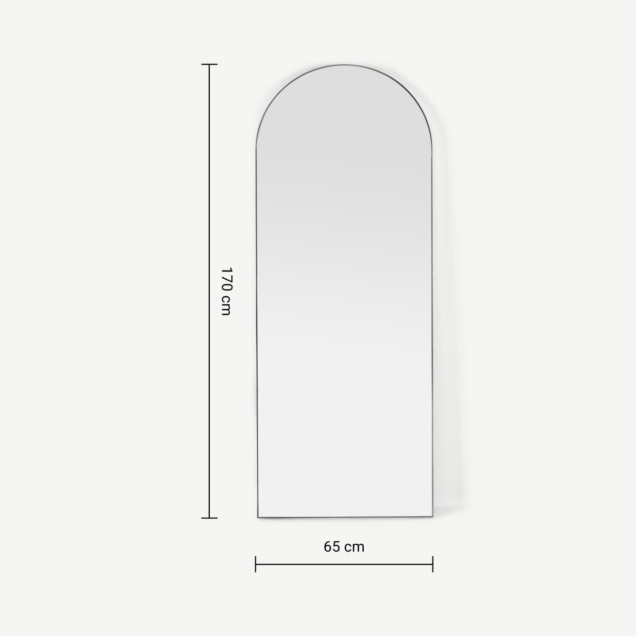 Espejo Arco Cuerpo Entero 170x65cm | Marco Metal Negro Mate | Stock Lima | WellHome