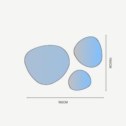Espejo Decorativo de Pared Forma Orgánica con Marco Negro | Set de 3 Espejos Asimétricos