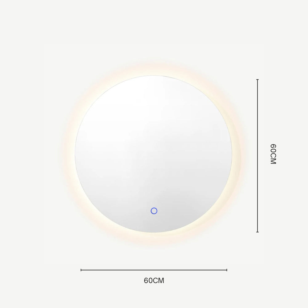 Espejo de Baño o Tocador Circular con Luz Led Tres Tonos