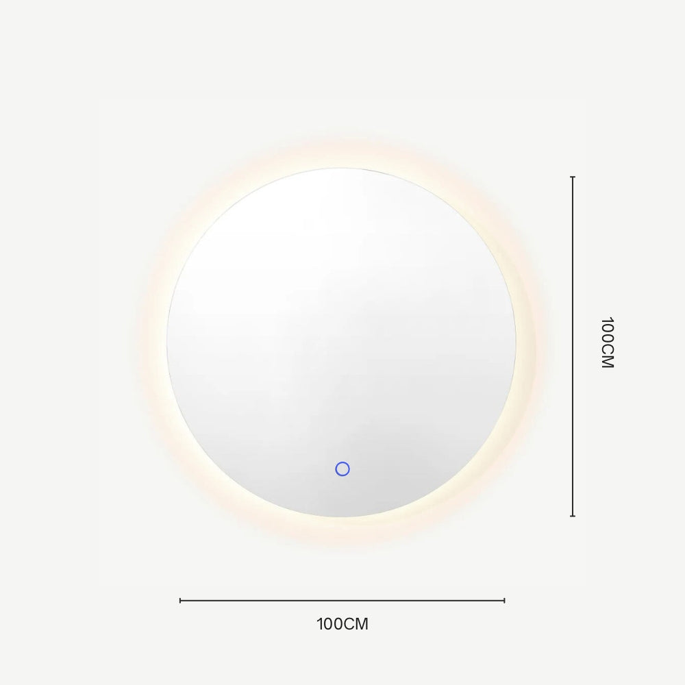 Espejo de Baño o Tocador Circular con Luz Led Tres Tonos