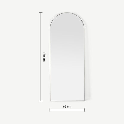 Espejo Arco Cuerpo Entero 170x65cm | Marco Metal Negro Mate | Stock Lima | WellHome